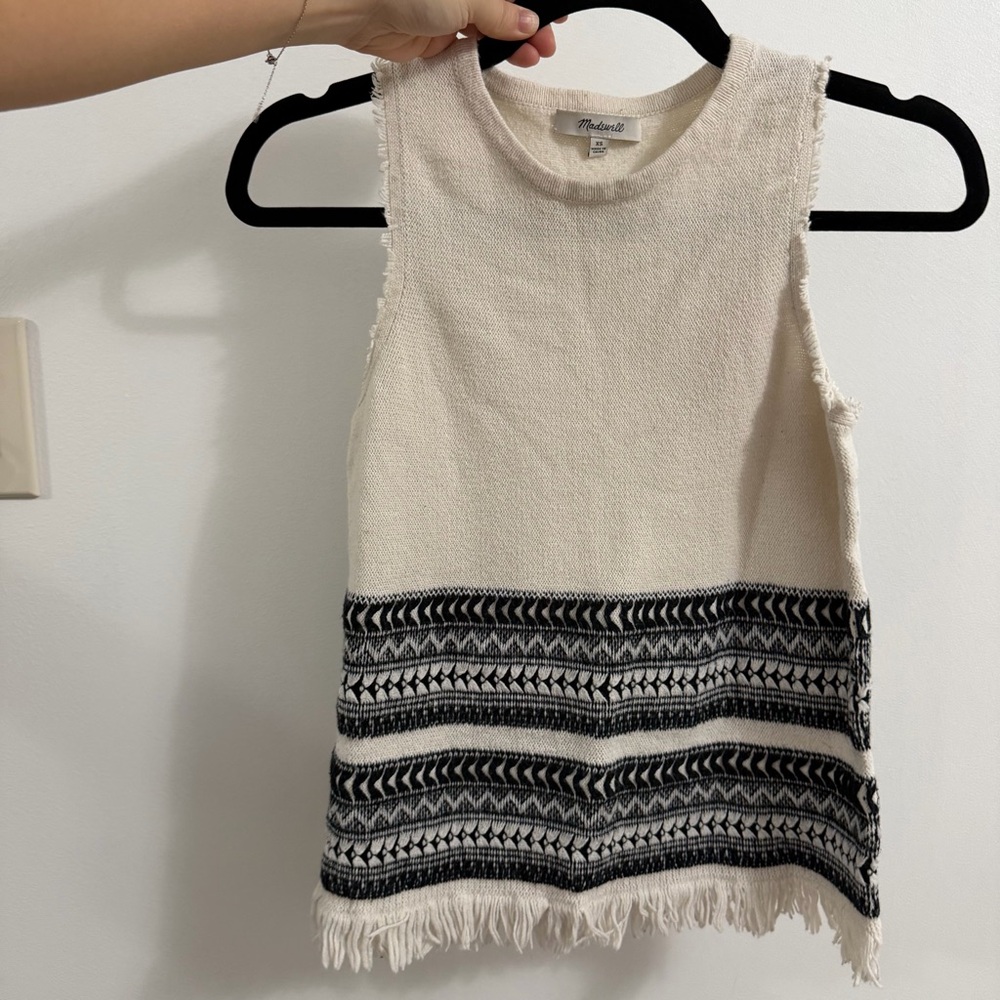 Madewell Cream Knit Sleeveless Sweater